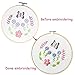 Unime Full Range of Embroidery Starter Kit with Partten, Cross Stitch Kit Including Embroidery Cloth with Color Pattern, Bamboo Embroidery Hoop, Color Threads, and Tools Kit (Butterfly)