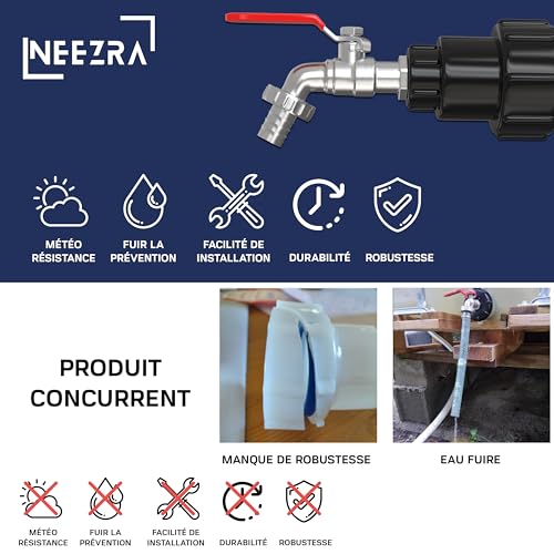 "1000L 1/2 S60X6 IBC- Integrated extension, tank connection 1000 liters, designed and specially adapted for the use of IBC tanks in France, tank cap 1000l, tank connection 1000 liters,