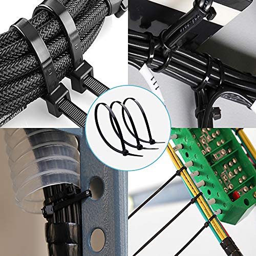 Cable Zip Ties Heavy Duty 100 PCS 12 inch Black Cable Ties UV Resistant