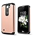 LG K10 Phone Case, LG Premier LTE Case, Starshop Hybrid [Shock Absorption] Rugged Impact Advanced Armor Phone Cover With [Premium Screen Protector Included] For LG K10 / LG Premier LTE (Rose Gold)