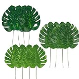Dragang 36 Pcs 3 kinds Artificial Palm Leaves Tropical Plant Faux  Leaves Decorations,Palm Leaf for Party Decorations,  Safari Leaves Jungle Party Decorations