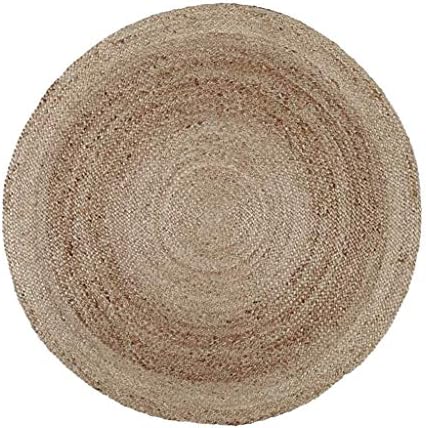 WLJDT Modern Rugs, Round Jute Rug for Living Room Nordic Style Hand-woven Coffee Table Mats Computer Chair Cushion Bedroom Bed Side Carpet (Size : Diameter120cm) (Size : Diameter120cm)