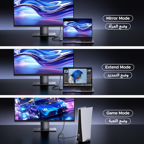 UGREEN HDMI 2.2 Cable 16K 96Gbps Braided Cord, Male to Male 2m, Supports 8K@240Hz 4K@480Hz eARC VRR QFT, Compatible with PS5 TV Monitor Aluminum Housing