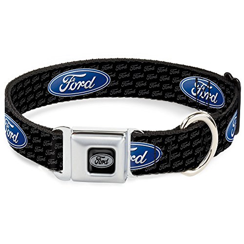 Buckle-Down DC-WFE004-S 9-15" "FE-Ford Oval Black/Silver" Dog Collar, Small