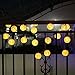 Lantern Solar String Lights, Innoo Tech Outdoor Globe Lights 14.4ft 20 LED Warm White Fabric Ball Christmas Lights for Garden Path Party