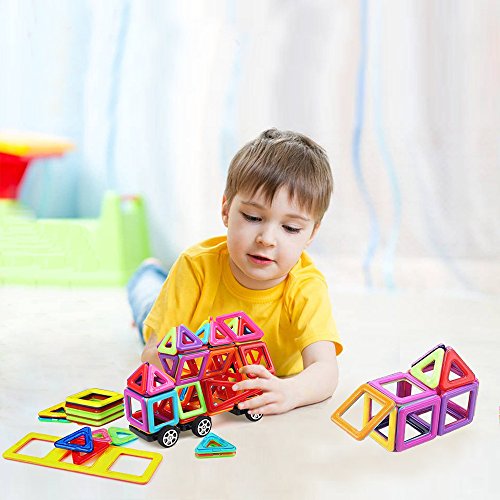 Banne Magnetic Blocks Storage Box,113PCS Magnetic Tiles Kids, Magnetic Building Blocks Set Boys Girls, Magnet Tiles Educational,Magnetic Toys Toddlers - Thumbnail 5