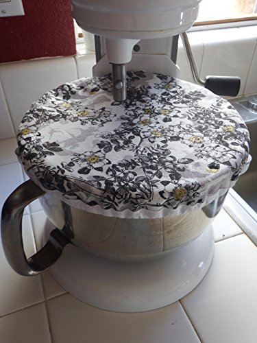 Eco-Friendly // Reusable //Medium Bowl Cover // Standing Mixer// Golden Blooms - Thumbnail 5
