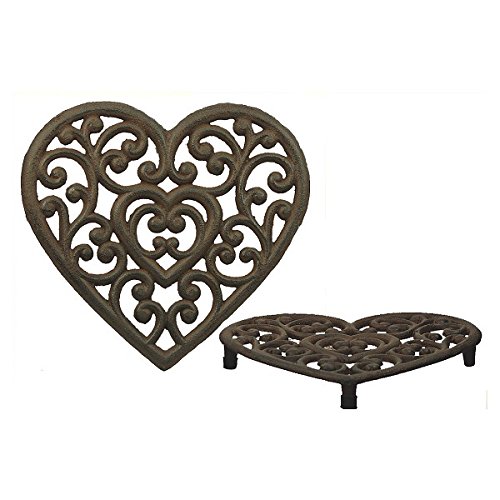 Cast Iron Heart Trivet Amazon.co.uk Kitchen & Home