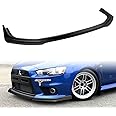 Q1-TECH, Front Bumper Lip fit for Compatible with 2008-2015 Mitsubishi Lancer Evolution EVO X, Front Bumper Lip Spoiler Air Chin Body Kit Splitter, R-Style (Matt Black)