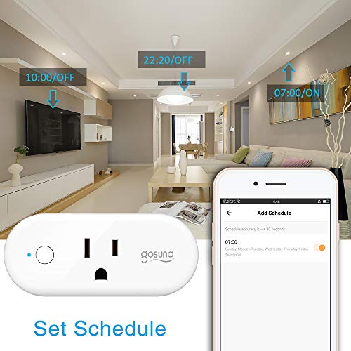 Smart Plug,Gosund 16A Smart Outlet Works with Alexa, Google Home, IFTTT for Voice Control,No Hub Required,Wi-Fi Remote Control Your Smart Socket with Schedule from Anywhere,ETL and FCC Listed(2Packs)
