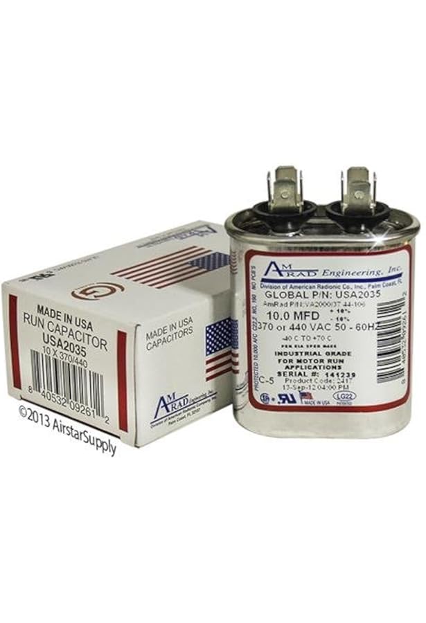 Goodman B945652 Replacement - 10 uf / Mfd 370 / 440 VAC AmRad Oval 
