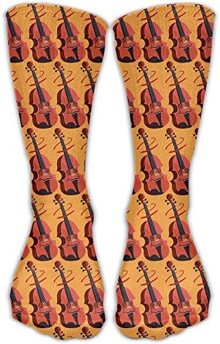 Colorful Violin Pattern Women's Fashion Long Socks