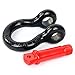 8MILELAKE 3/4inches (2 Pack) D-Ring Shackle, 4 3/4 tons WLL (9,500 Lbs), Heavy Duty Galvanized D Ring for Jeep Vehicle Recovery (Black & Red)
