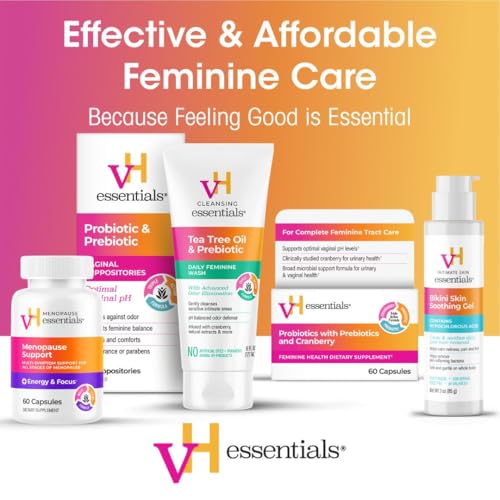 vH Essentials - Probióticos y Prebióticos con Arándano Salud Femenina 60 Cápsulas