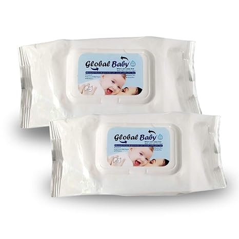 Globalbaby Combo of 2 Skincare Gentle Baby Wet Wipes (White, 72 Pcs)