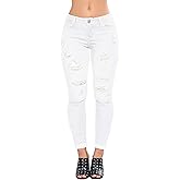LONGBIDA Women's Stretch Ripped Jeans Skinny Distressed Destroyed Cuffed Denim Pants