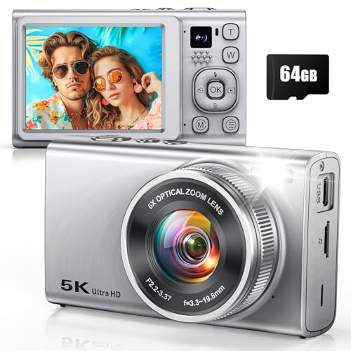 5K Digital Camera, 96MP Cameras for Photography with 6X Optical Zoom