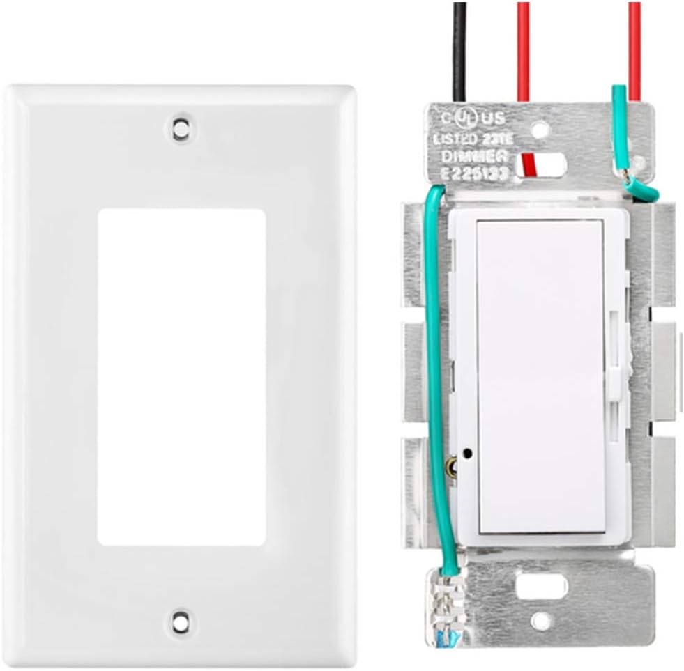 Wall Switch, On/Off LED Dimmer Switch for Dimmable LED Panel Lights, CFL, Halogen and Incandescent Bulbs, with Wallplate, Single-Pole/3-Way, ETL Listed: Industrial & Scientific