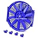 Auto Dynasty 2-Row 42mm Radiator Bundle with 12 Inches Blue Cooling Fan Compatible Honda Civic Del Sol Integra EJ EK EG DB DC 1992-2001, Manual Transmission, Full Aluminum