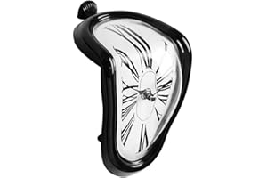 Petilleur Dali Watch - Melting Clock Surrealistic Table Shelf Desk Fashion Melted Salvador Dali Distorted Home Decoration (Black)