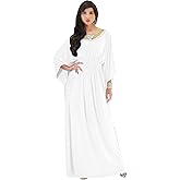 KOH KOH Womens Long Kaftan Flowy Casual Abaya Summer Evening Gown Maxi Dress