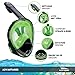 Usnork [2018 Upgrade Full Face Snorkel Mask for Kids and Adults, Easybreath Snorkeling Gear, Anti-Fog, Anti-Leak Snorkel Set, Scuba Mask with 180 View, 4 Gifts (Black - Green, S/M)