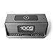 iHome Ibn350 Alarm Clock FM NFC Bluetooth Radio with Lightning iPhone QI Wireless Charging Dock Station for iPhone Xs, Max, XR, X, iPhone 8/7/6 Plus USB Port to Charge Any USB Device