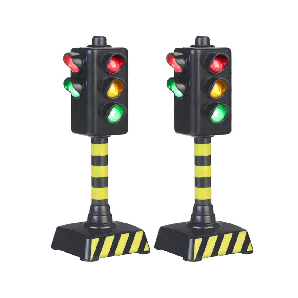 Toyvian 2PCS Mini Traffic Light Model Toy Traffic Safety Education Toy for Kids