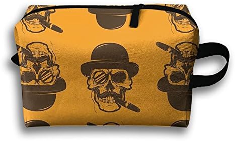 RPitaya Skull With Cigars Printing Cosmetic Bag Toiletry Bag Handy Bag Travel Makeup Beauty Bag Storage Bags Organizer Pouch Bag For Home,Office,Travel