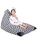Stuffed Animal Storage Bean Bag Chair for Kids and Adults. Premium Canvas Stuffie Seat - Cover ONLY (Grey with White Stars 200 L/52 Gal)
