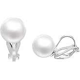 Airokiy Clip On Pearl Earrings Non Pierced Magnetic Earrings for Women Pearl Clip On Wedding Earrings for Brides Jewelry