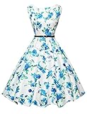 Sleeveless Vintage Pin-Up Dress for Women Floral XS F-23