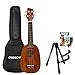 Sawtooth Pineapple Soprano Ukulele Mahogany 21 inch Ukulele Beginner Kit Online Lesson Padded Gig Bag Premium Wood Uke Stand Picks Quick Start Guide Ukulele Pack