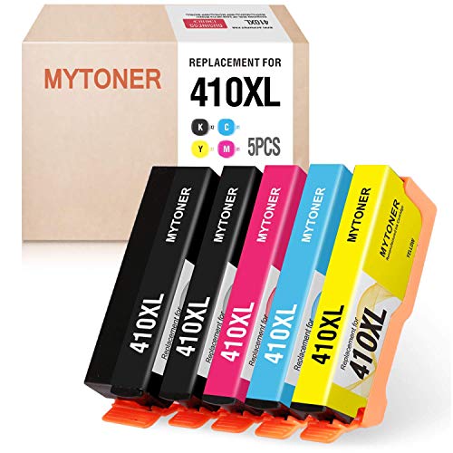 MYTONER Remanufactured Ink Cartridge Replacement for Epson 410XL 410 XL T410XL Ink for XP-7100 XP-830 XP-640 XP-530 XP-630 XP-635 Printer (Black,Photo Black,Cyan,Magenta,Yellow, 5-Pack)