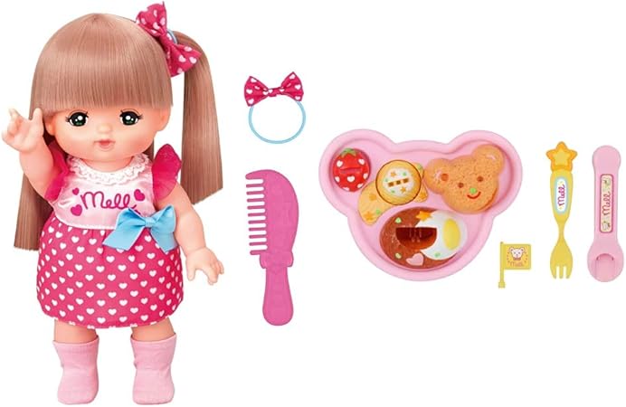 Amazon メルちゃん お人形セット おしゃれヘアメルちゃん New メルちゃん おせわパーツ メルちゃんのキッズプレート セット買い おもちゃ おもちゃ