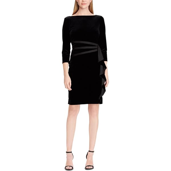 Amazon.com: American Living Womens Ruffled Sheath Dress, Black, 12 :  Clothing, Shoes & Jewelry