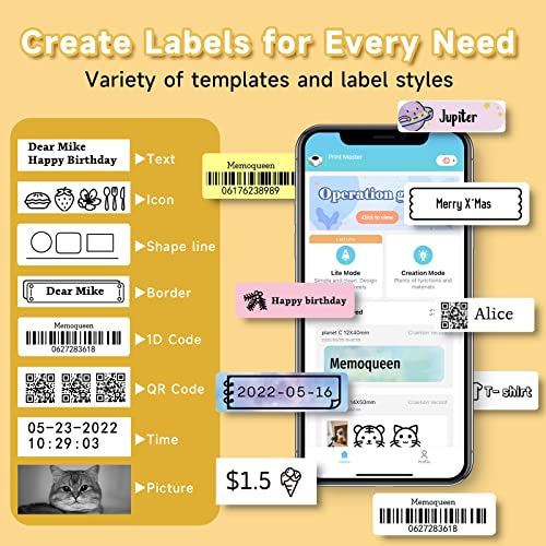 Phomemo Label Maker Machine with Tape D30 Label Printerwith 3 Roll