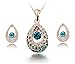 KATGI Fashion Austrian Crystal Angel Teardrop Pendant Necklace & Earrings (Set of 2)