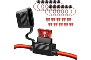 QIZPCER 10 Pack 16 AWG Inline Fuse Holder - 12 Volts Fuse Holder for 10A Blade Fuse