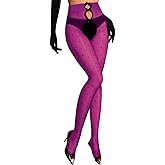 ShawGobow Shimmer Polka Dot Tights,Bow Cut Out Sexy Pantyhose For Women,Sheer Shiny Stockings Valentines Day Fits 00-6