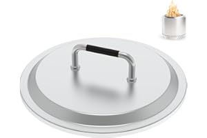 DCYOURHOME Fire Pit Lid 19.5 Inch for Solo Stove Bonfire 2.0 Accessories, Fire Pit Stainless Steel Cover for Solo Stove Bonfire Lid and Other 19.5" Outdoor Firepit Accessories, Shield with Heat Resistant Handle
