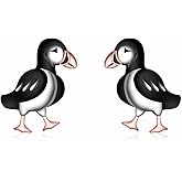 925 Sterling Silver Puffin Earrings - Hypoallergenic Animal Cute Puffin Bird Stud Earrings Charm Puffin Jewelry Gifts for Women