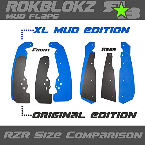 RokBlokz Mud Flaps for Polaris RZR XP 1000 Set of 4 Front and Rear