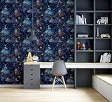 Arthouse Stardust Charcoal Blue Galaxy Stars Glitter Wallpaper 923901 Paste view 4