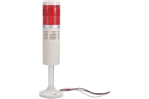 Bettomshin TB50-1W-D-J Warning Light Bulb Flashing Bright Signal Alarm Tower Lamp Buzzer Sound Red 90db DC24V 3W 1pcs