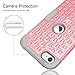 Hocase iPod Touch 7th/6th/5th Generation Case, Shockproof Heavy Duty Silicone Rubber+Hard Plastic Glitter Protective Case for iPod model A2178, A1574, A1509, A1421 - Pink/Gray