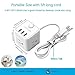 Cube Power Strip 3 Widely Outlet 3 USB Ports, TESSAN Small Desktop Charging Station, 5ft Extension Cord for Travel, Cruise Dorm Room, White