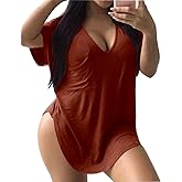 Gocolloa Womens Casual Scoop Collar Plus Size T Shirts Short Sleeve Loose Summer Tops Tee