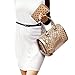 Women Handbag,Women Bag, KINGH Vintage PU Leather Shoulder Bag Purse 2 PCS Set Bag 089 Gold