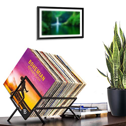 JB EDGE Vinyl Record Holder, Quality LP Rack display up to 100 Albums